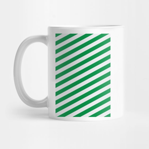 Rapid Vienna Green and White Angled Stripes by Culture-Factory